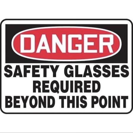 Accuform Safety Sign, DANGER EYE PROTECTION REQUIRED IN THIS AREA, 10 X 14, Vinyl MPPE010VS